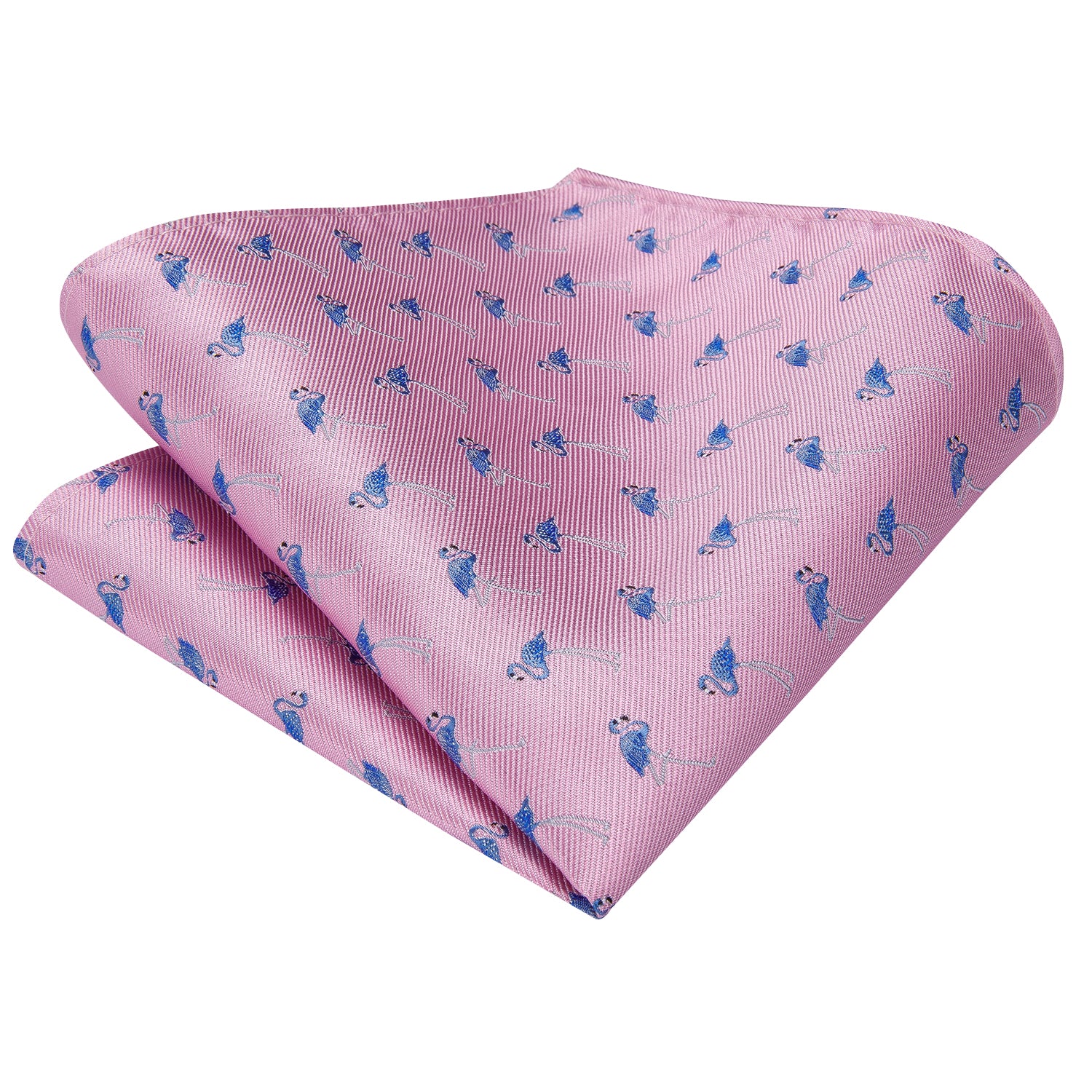 Flamingo Pink Tie Pocket Square Cufflinks Set