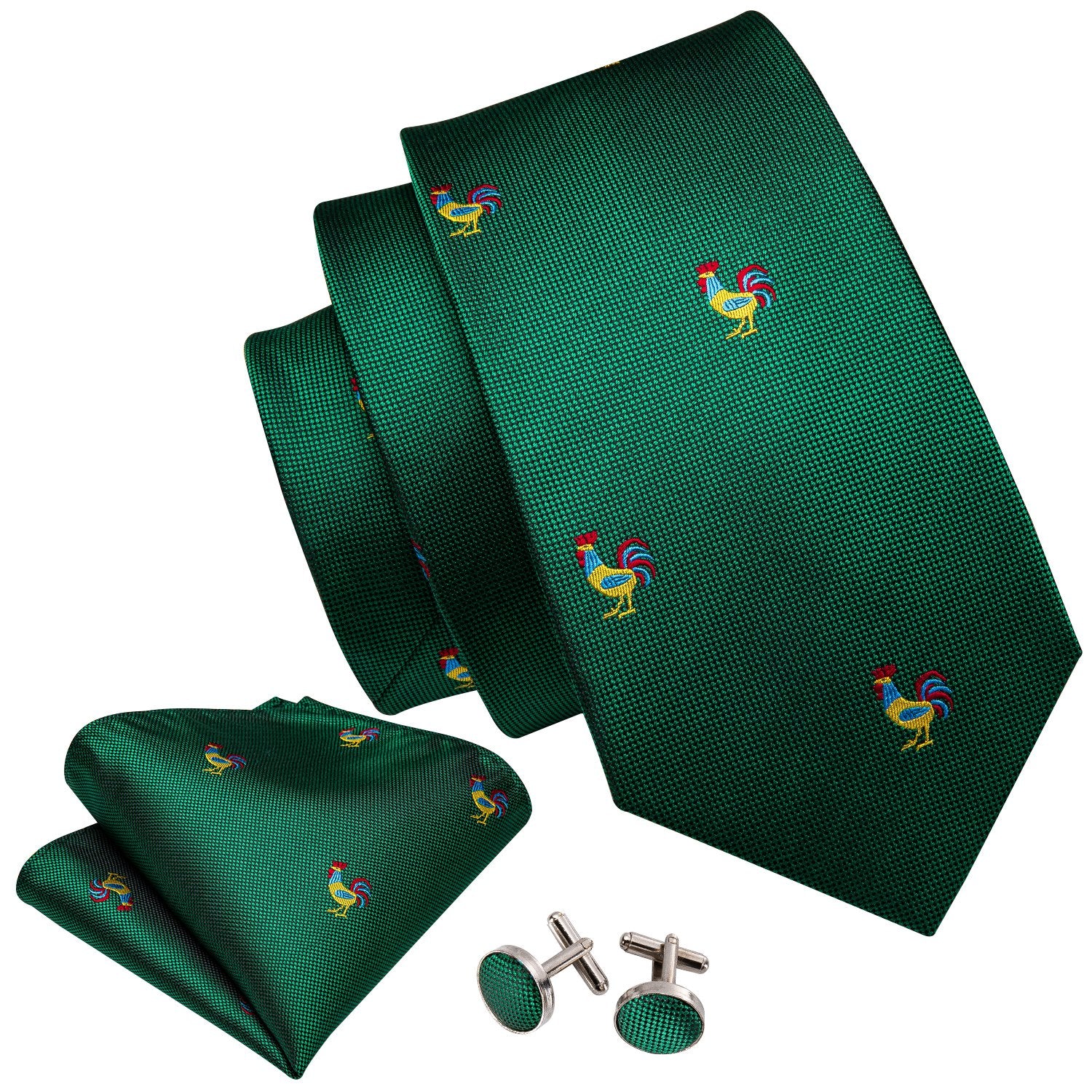 Tie Gift Box Set Necktie Alloy Lapel Pin Brooch Hanky Cufflinks Combo