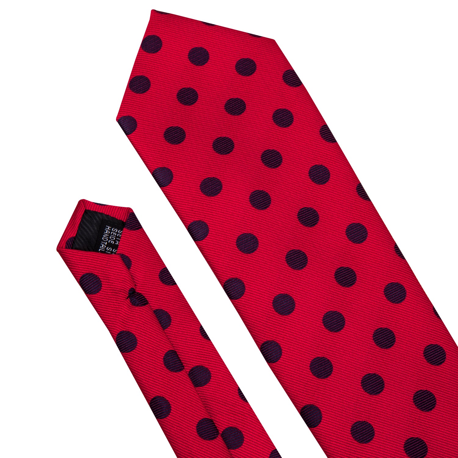 Red Polka Dot Necktie Pocket Square Cufflinks Set