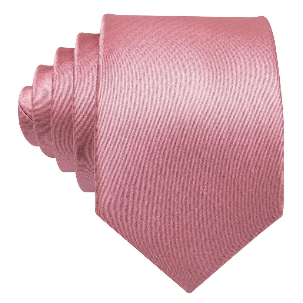 Pink Solid Tie Hanky Cufflinks Set