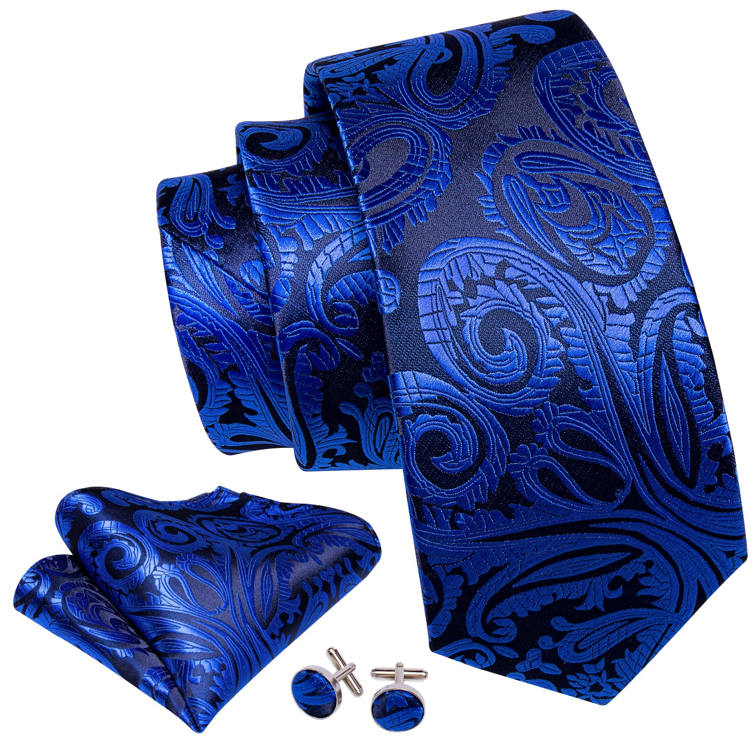 navy blue necktie gem blue paisley necktie  with necktie gift box set 