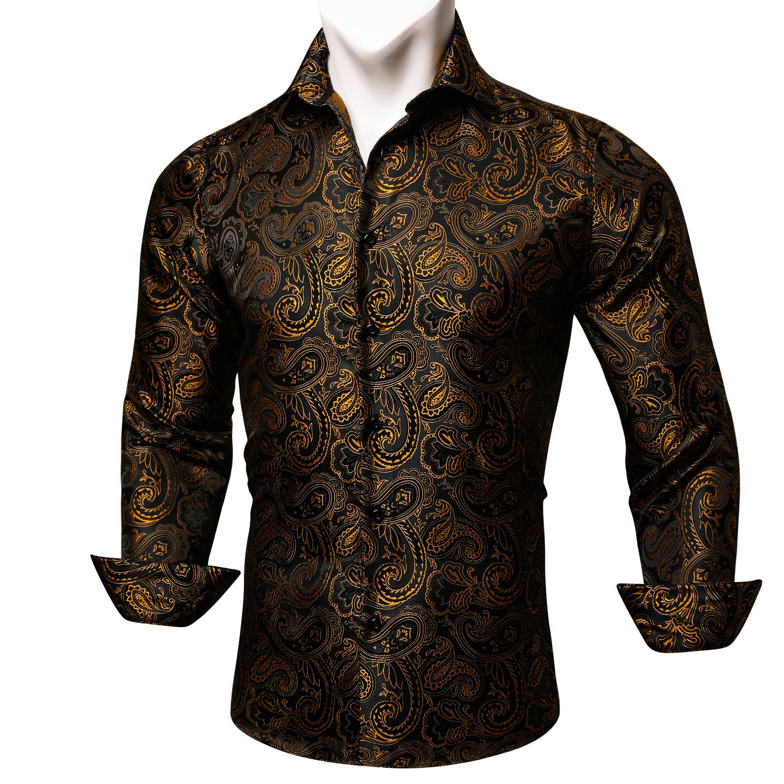 Barry.wang Black Golden Paisley Shirt – BarryWang