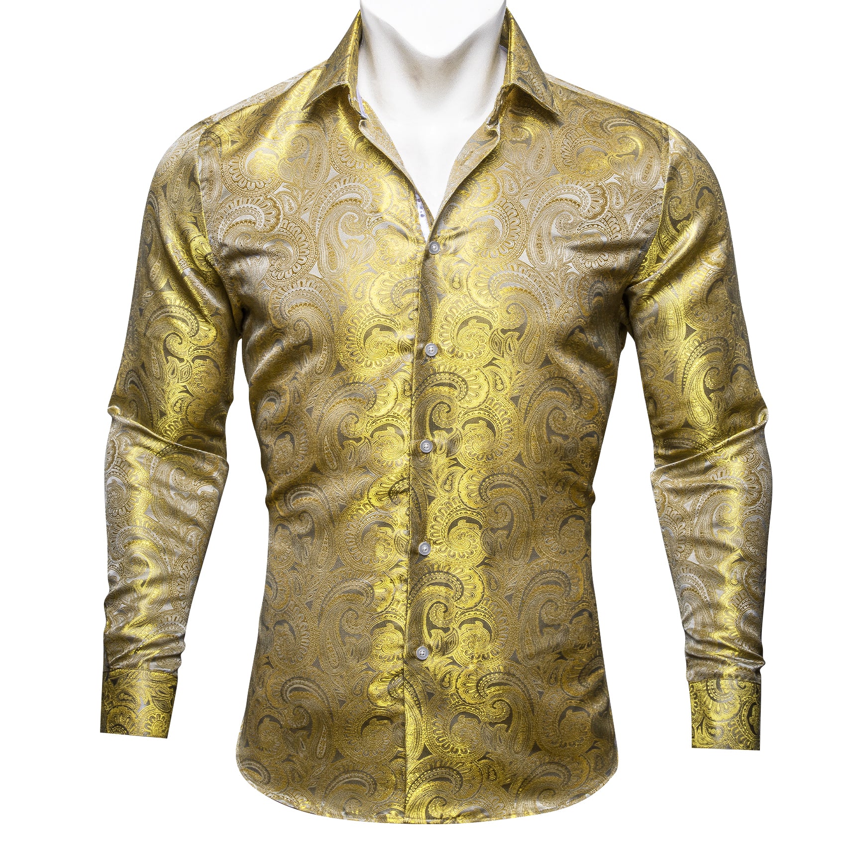 gold and white mens dress shirt high quality dress shirts men yellow silver shirt 