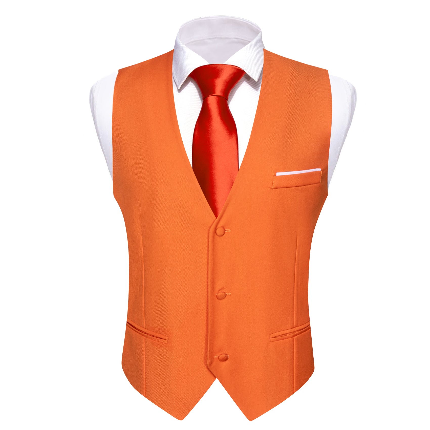 burnt orange vest and tie