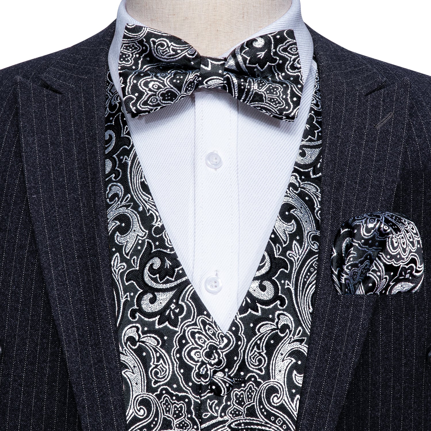 Men's paisley vest and bow clearance tie