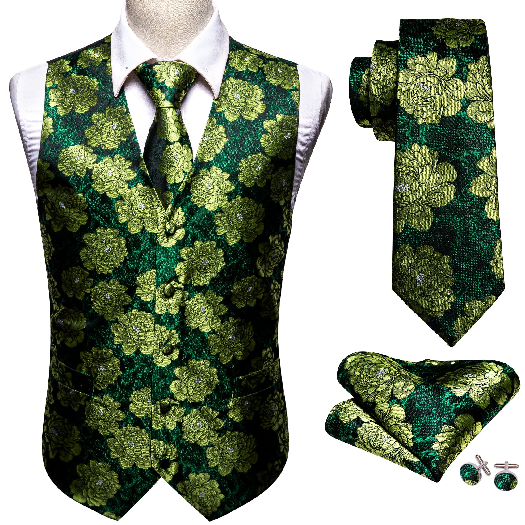 green vest outfit mens