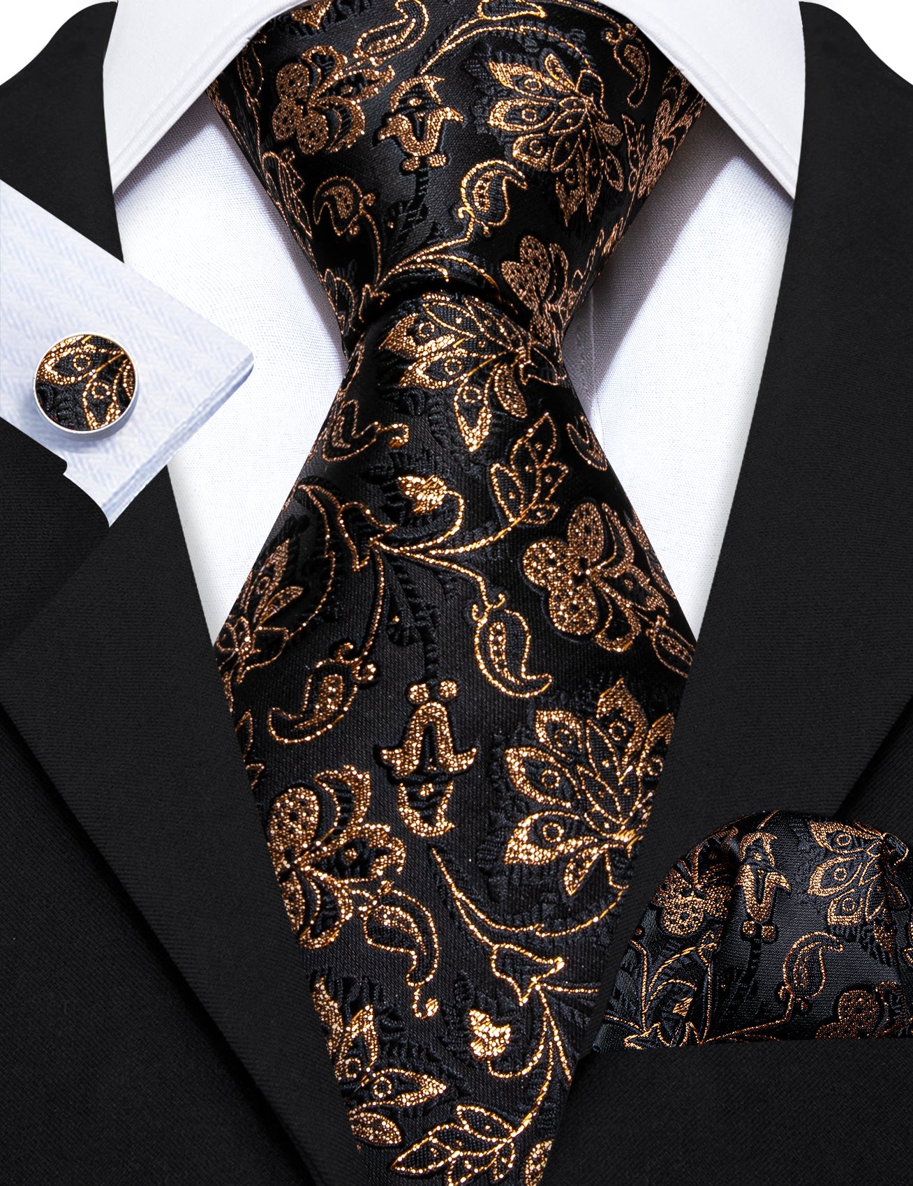 black paisley pocket square