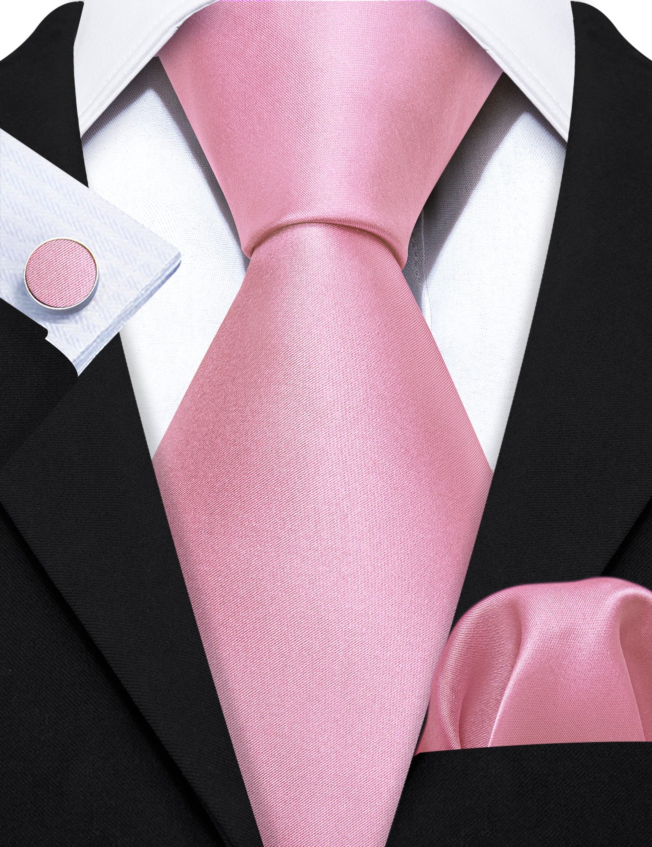 grey suit pink tie