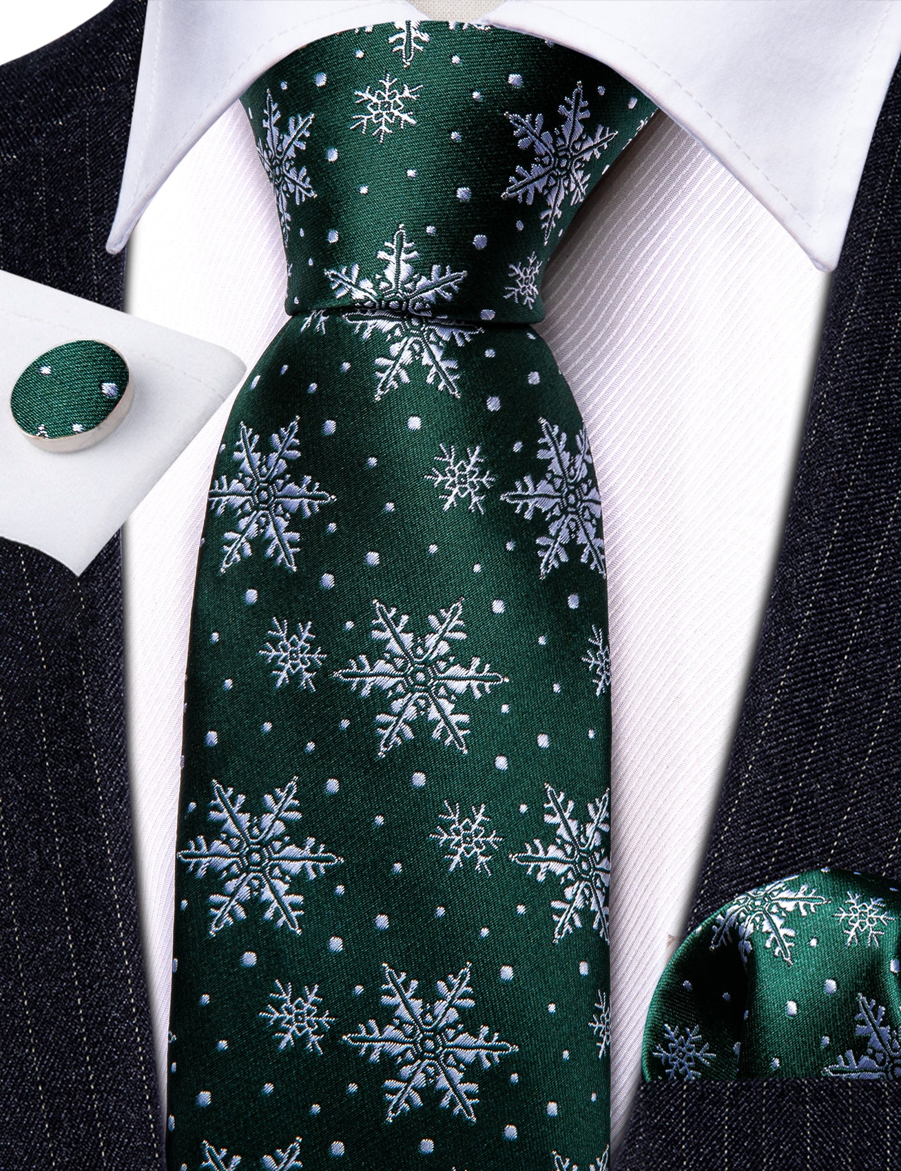 green christmas mens suit tie