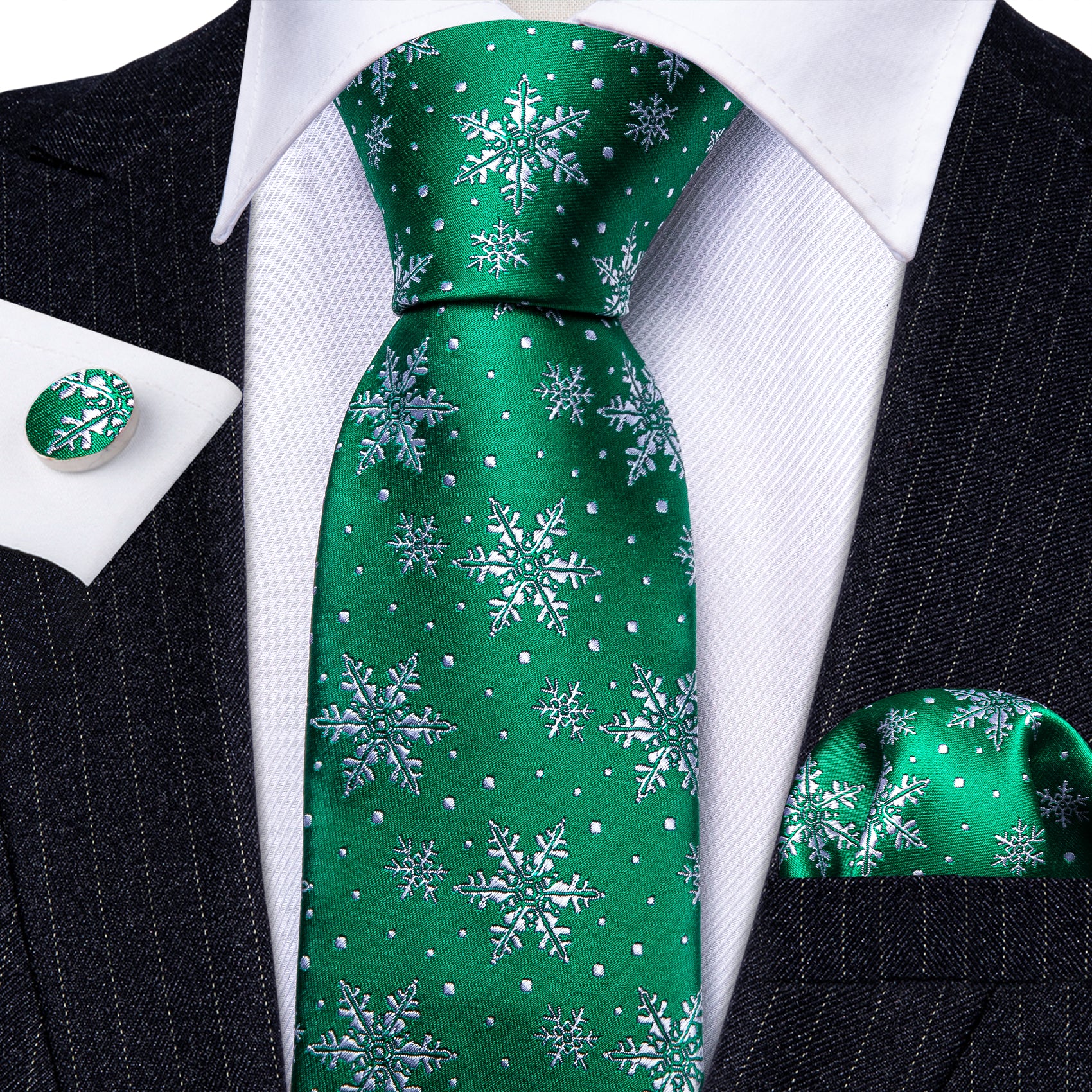 green christmas neck tie