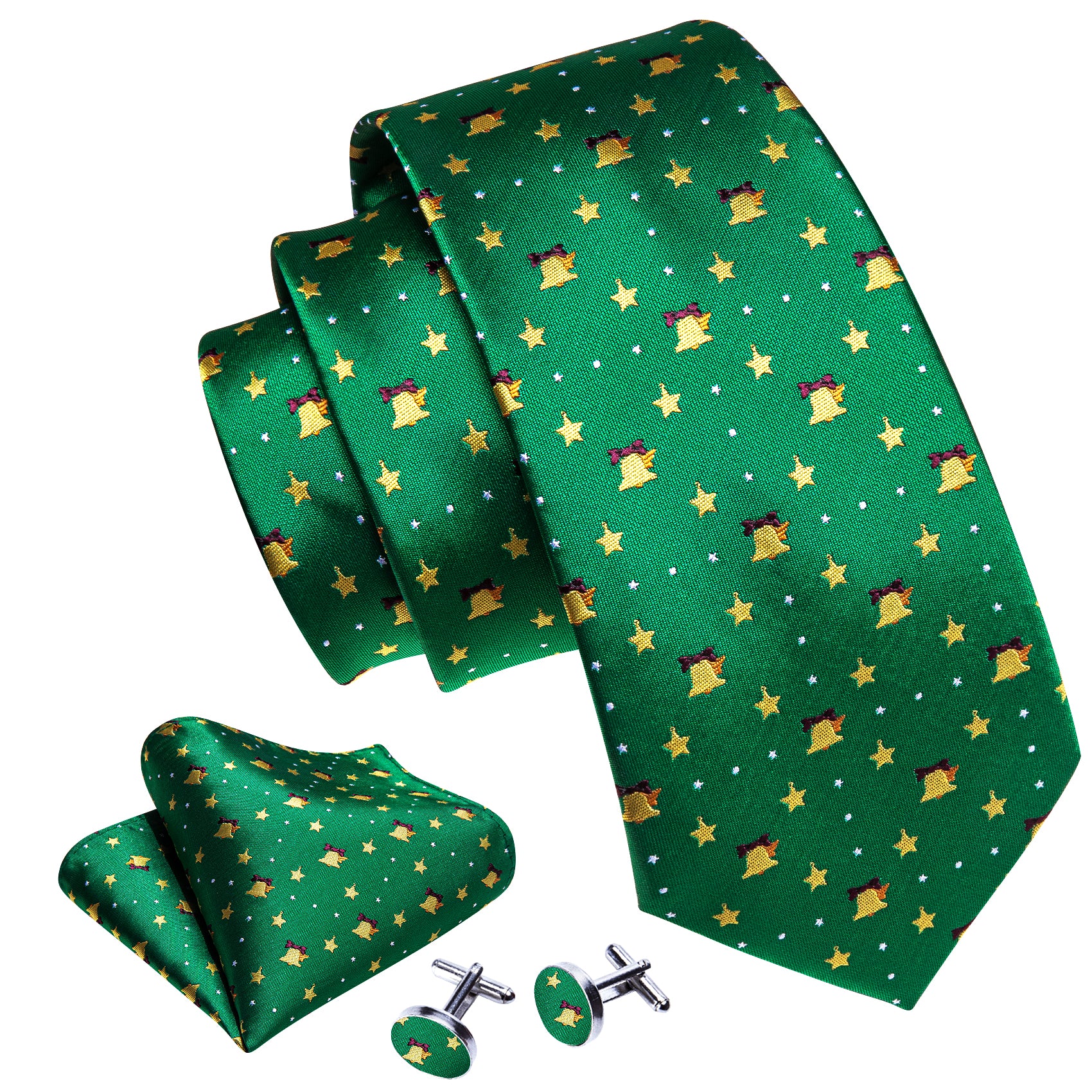 green christmas silk neck tie