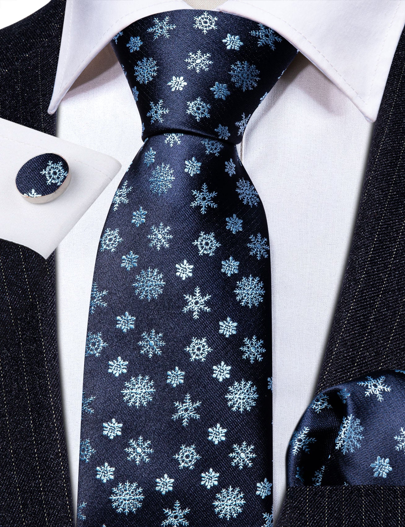 christmas mens blue tie