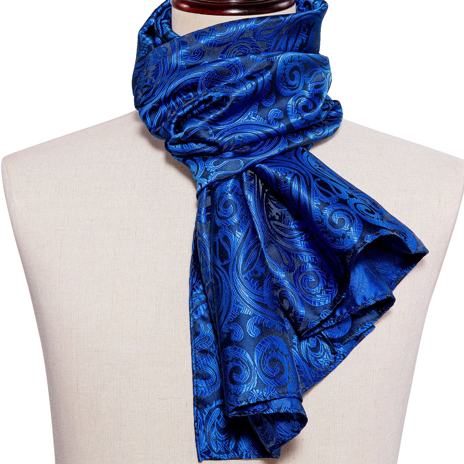 Barry Wang Luxury Blue Paisley Scarf