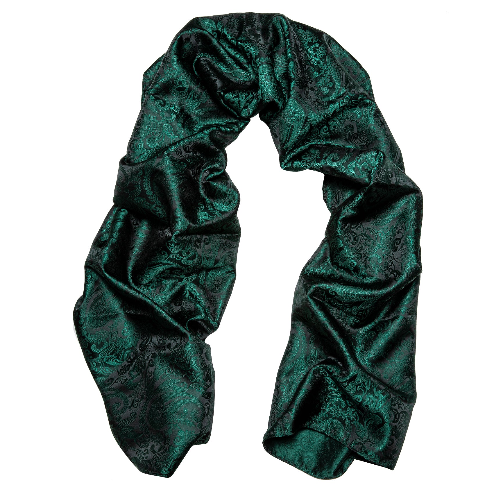 Barry Wang Silk Scarf Luxury Green Floral Scarf